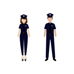 illustration of profession of two police design vector officers