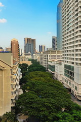 Fototapeta na wymiar Buildings cityscape downtown of Bangkok City Thailand