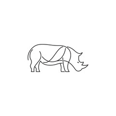 rhino vector illustration line art silhouette