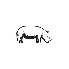 rhino vector illustration line art silhouette