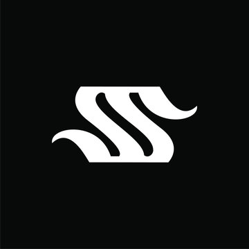 Initial letter SS or MW logo template with classic vintage concept in flat design illustration