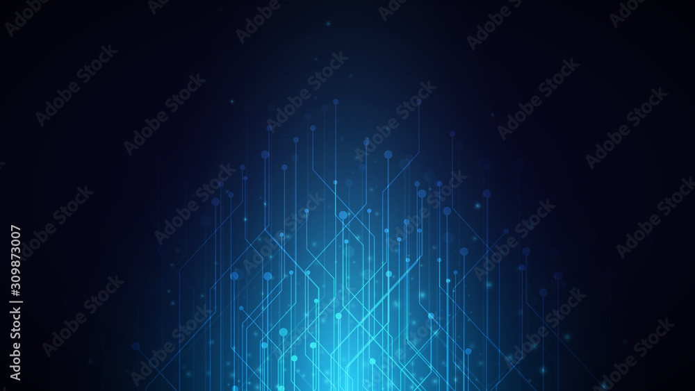 Canvas Prints dark blue abstract circuit technology background,speed data transfer background,technology copyspace