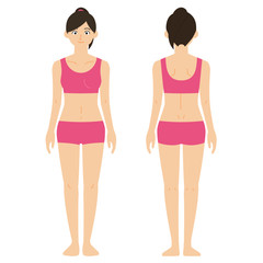 インナーウェア姿の女性