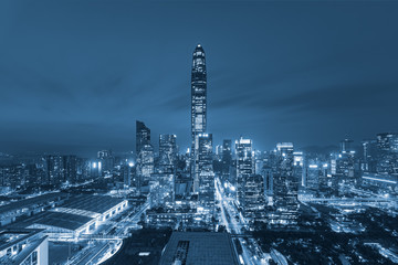 Shenzhen Futian Central District Skyline Cityscape at night