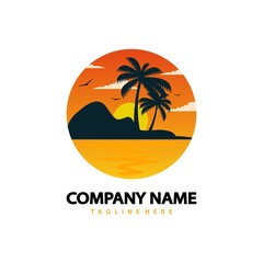 Fototapeta na wymiar beach logo