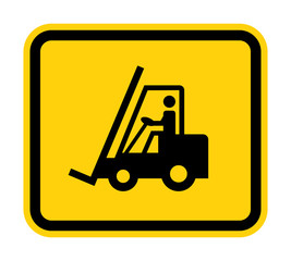 Beware Forklift Symbol Sign Isolate On White Background,Vector Illustration