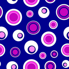 Vector pink & blue polka dot background seamless pattern design illustration for birthday fabric party event decoration gift wrap scrapbook project print fabric wallpaper textile invitation fashion