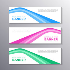 Fototapeta premium Business banner set template layout design, cool geometric business background, Applicable for Banners, Header, Footer