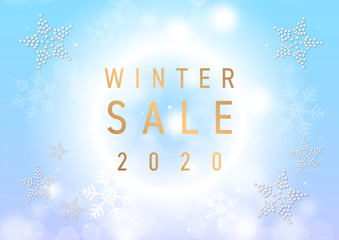 冬　雪　冬のセールポスター