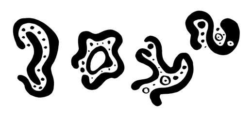 set black and white abstraction by hand, marker