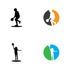 kids silhouettes concept playing with balls