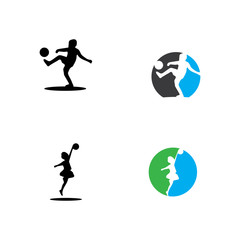 kids silhouettes concept playing with balls