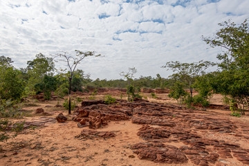 Sok Phee Dib, Sok Nok Ten, Phon District, Khon Kaen, Thailand with beautiful blue sky high peak mountains green forest guiding idea long weekend for backpacker camping campfire relaxing hiking