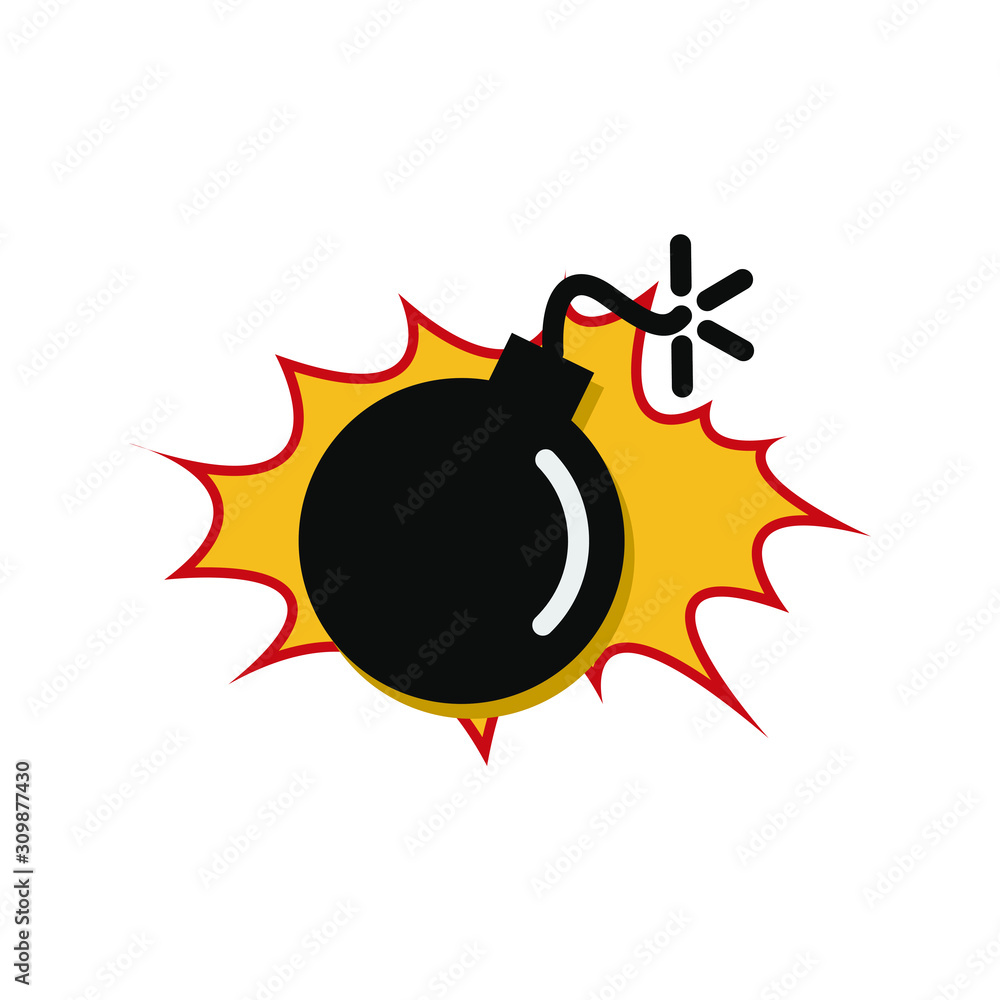 Poster Bomb icon vector sign isolated for graphic and web design. Bomb symbol template color editable on white background. Thin linear graphic Eps10.