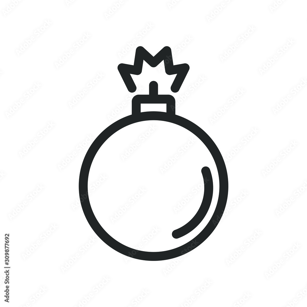 Poster Bomb icon vector sign isolated for graphic and web design. Bomb symbol template color editable on white background. Thin linear graphic Eps10.