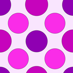 Vector purple & pink polka dot background seamless pattern design illustration for birthday fabric party event decoration gift wrap scrapbook project print fabric wallpaper textile fashion