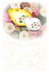 子　年賀状　和紙　背景