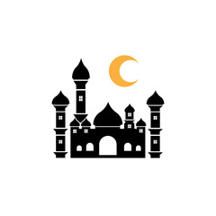 islamic mosque logo vector icon template
