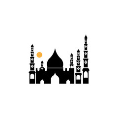 islamic mosque logo vector icon template