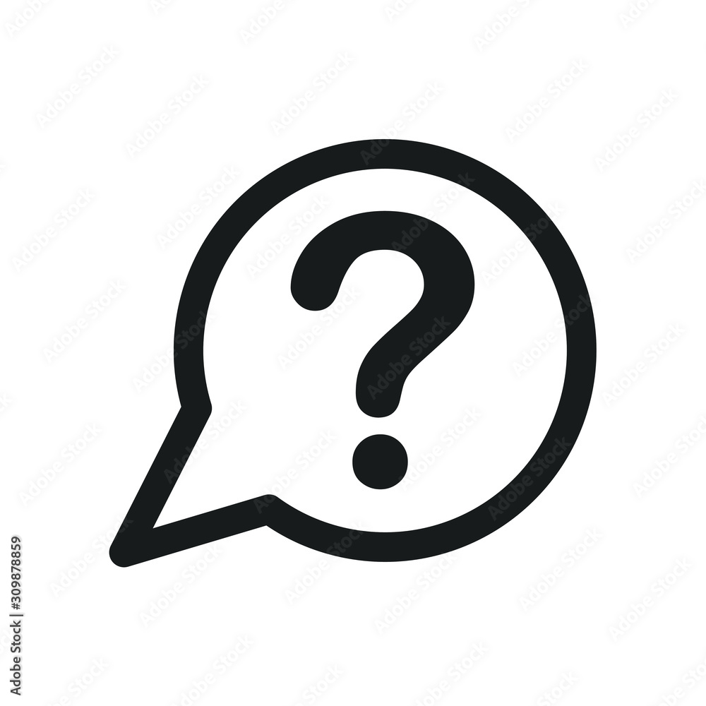 Leinwandbilder chat, question icon vector sign isolated for graphic and web design. help symbol template color edit