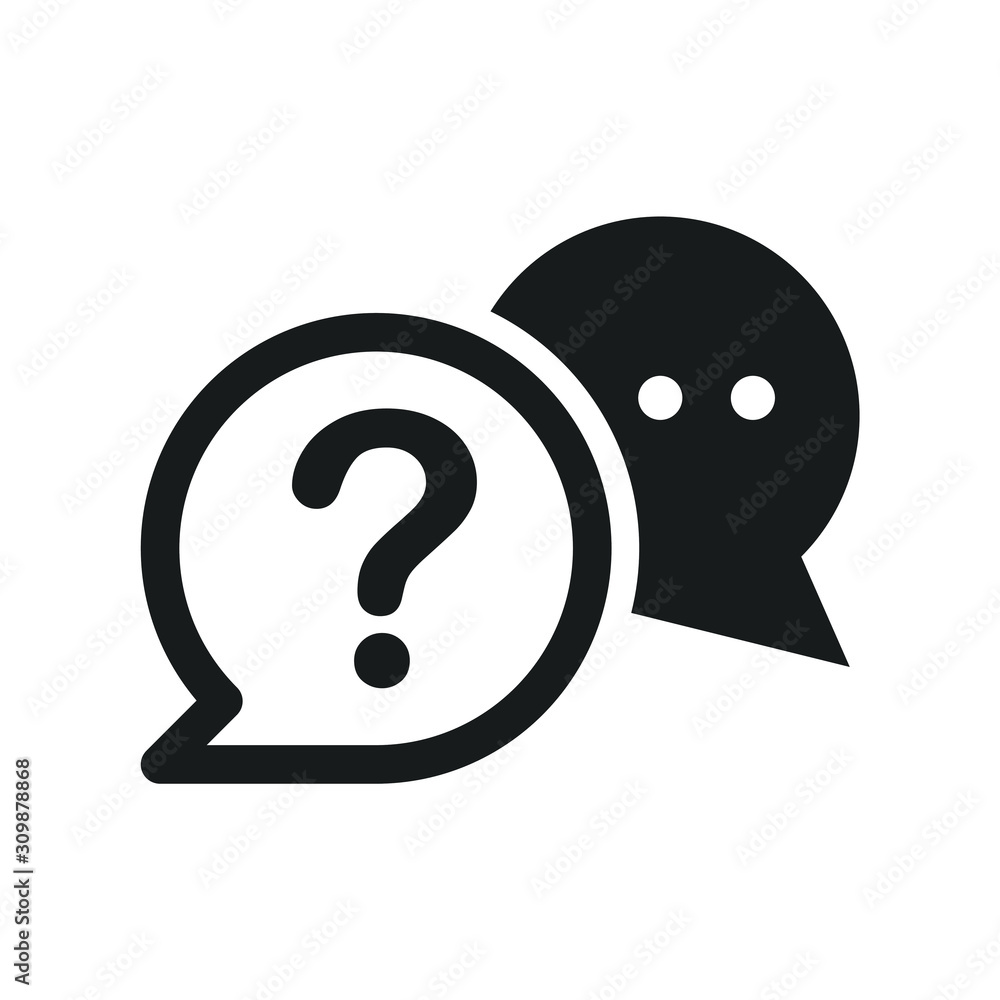 Leinwandbilder chat, question icon vector sign isolated for graphic and web design. help symbol template color edit