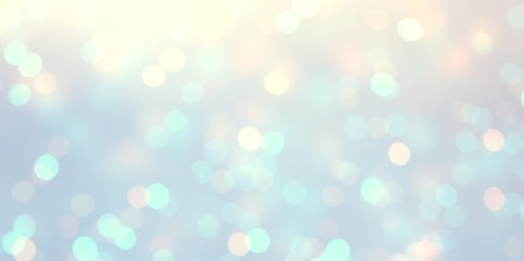 Glitter blue yellow pastel defocus template. Bokeh empty background. Snow blurry pattern. Winter lights abstract texture. 