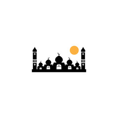 islamic mosque logo vector icon template