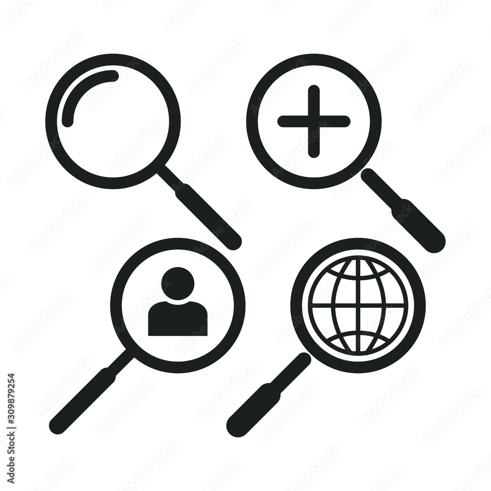 Fototapete magnifying glass or search icon vector sign isolated for graphic and web design. searching symbol te