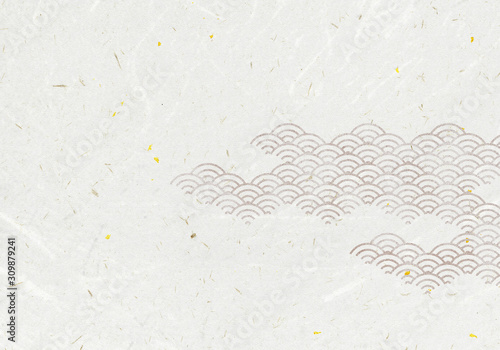 Fototapete 背景 青海波 波 海 伝統 模様 和風 和柄 図案 壁紙 素材 テクスチャー 茶 ブラウン Wdw