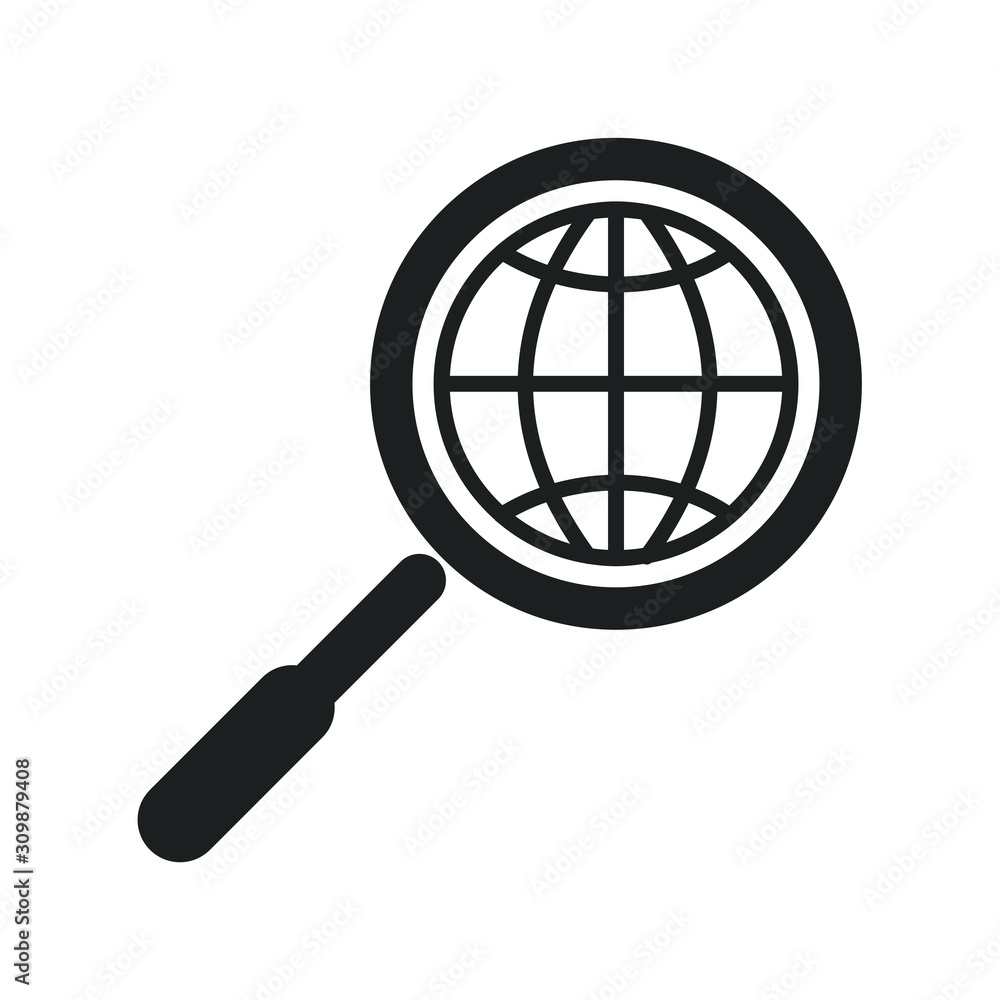 Fototapete magnifying glass or search icon vector sign isolated for graphic and web design. searching symbol te