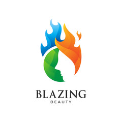 Obraz premium Blazing Beauty Fire Logo Vector Icon Illustration