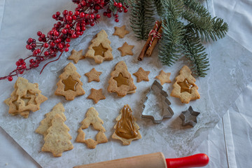 home made traditional German Linzer Cookies