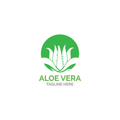 Aloe vera logo vector illustration template