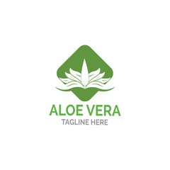 Aloe vera logo vector illustration template