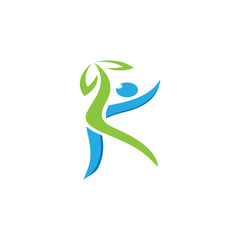 Human character logo sign illustration vector design