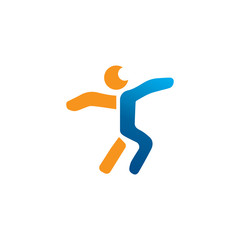 Human character logo sign illustration vector design