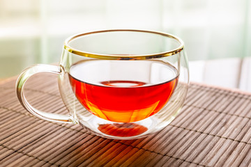 Mug of hot strong black tea