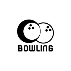 Bowling icon  silhouette  logo on white background