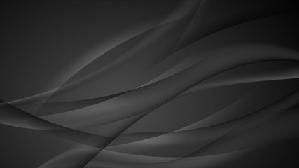 Black abstract modern wavy background