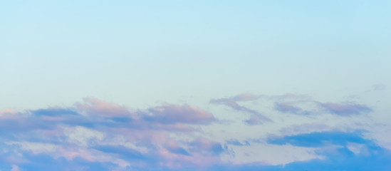 Beautiful romantic louds isolated against pastel skies