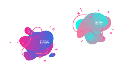 geometric colorful abstract shapes set badges background for banner web, app, poster. Trendy minimal modern design isolated white background. Abstract geometric shapes, lines patterns composition set.