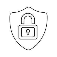 Padlock in security shield, Lock, protection, security icon logo