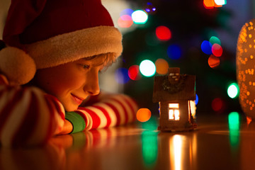 little boy enjoying christmas