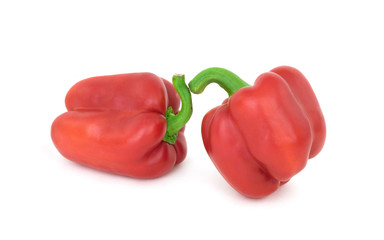 Red peppers on a white background