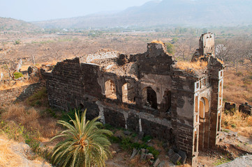 Daulatabad fort, building structure and ruins, Aurangabad, Maharashtra