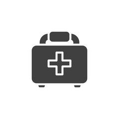 Medical case vector icon. filled flat sign for mobile concept and web design. First aid kit glyph icon. Symbol, logo illustration. Vector graphics