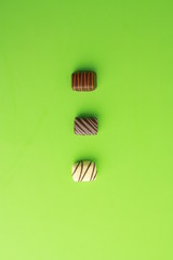 Delicious assorted bonbons cocoa chocolates from Belgium