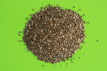 superfood chia seeds on colorful background