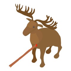 Primitive hunting icon. Isometric illustration of primitive hunting vector icon for web