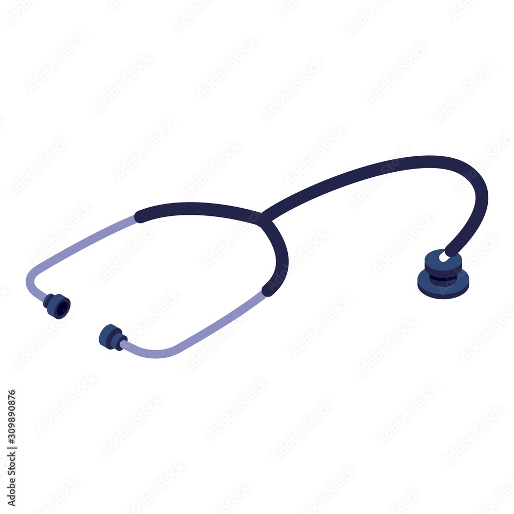 Poster stethoscope icon. isometric of stethoscope vector icon for web design isolated on white background